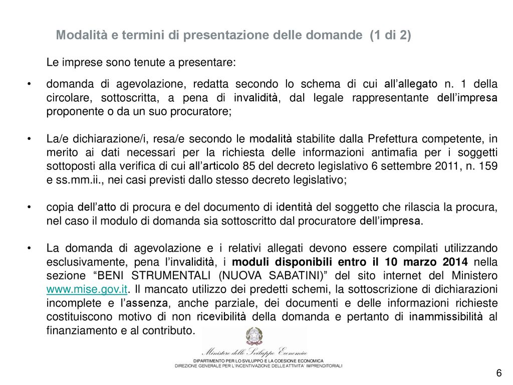 Una Nuova Misura Di Sostegno Agli Investimenti Delle Imprese Ppt